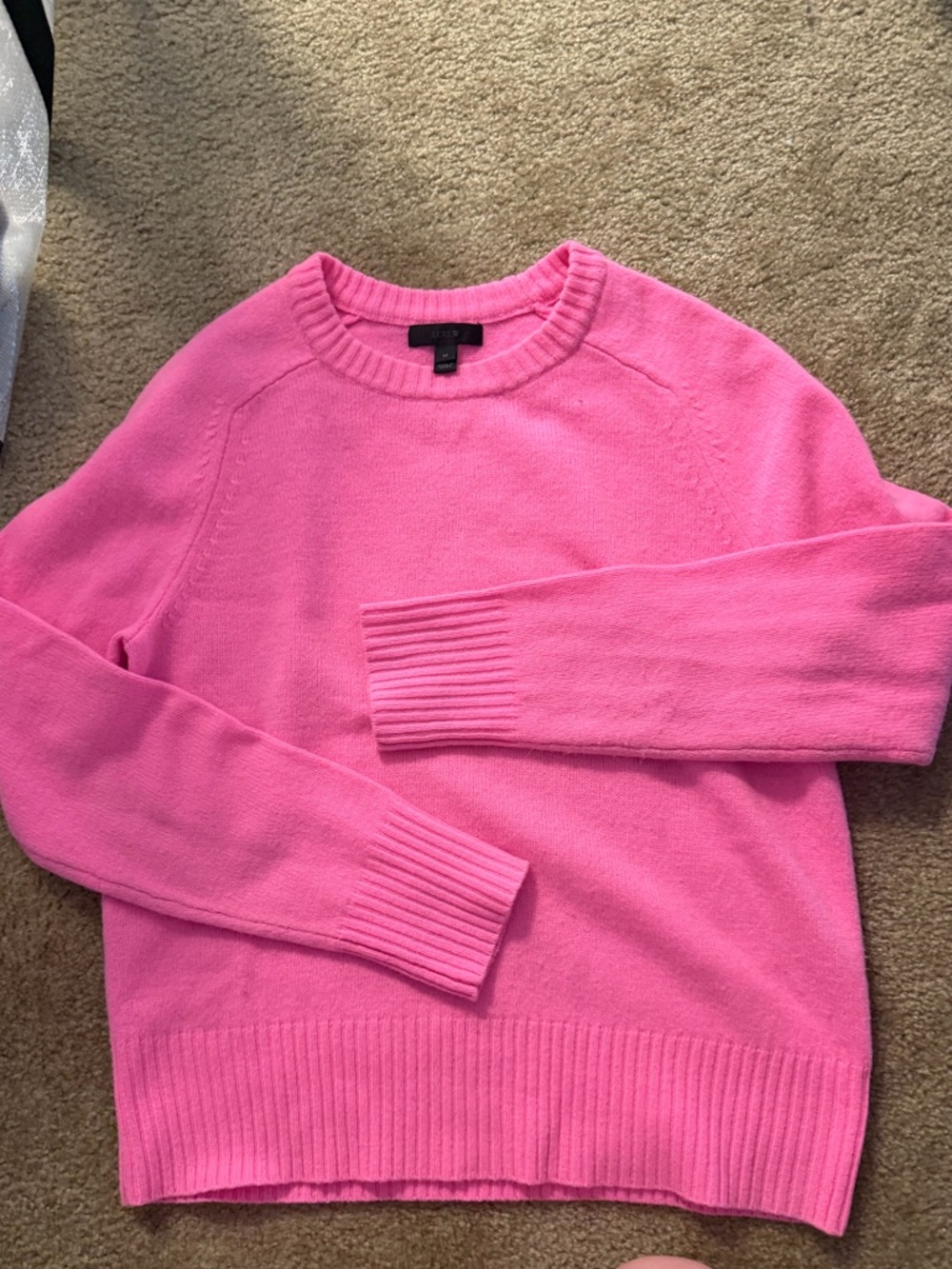 J. Crew Bright Pink Crewneck Sweater